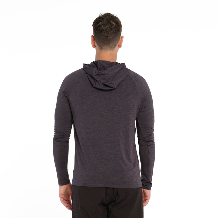 Cancer Council | Active Jersey Hoodie - Back | Phantom | UPF50+ Protection