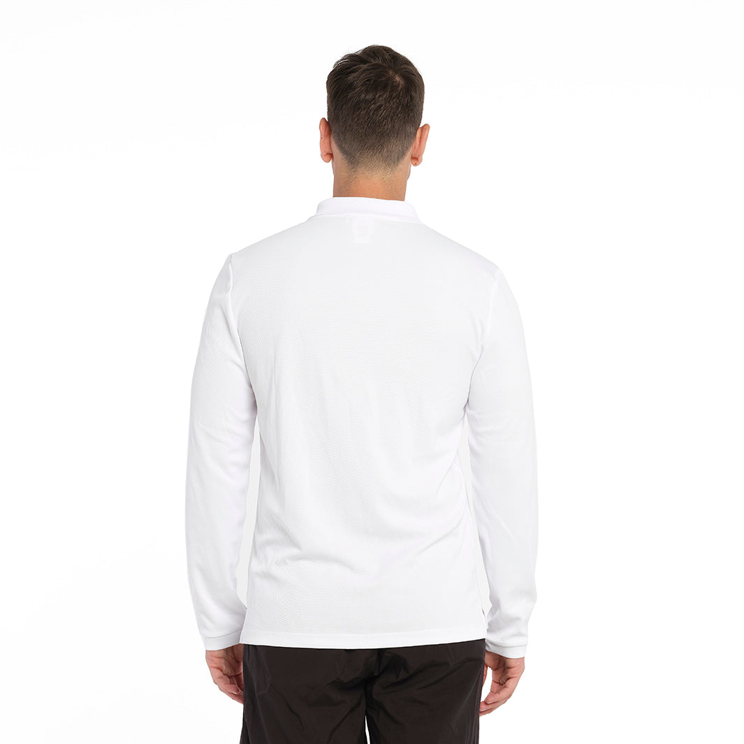 Cancer Council | Long Sleeve Polo - Back | White | UPF50+ Protection