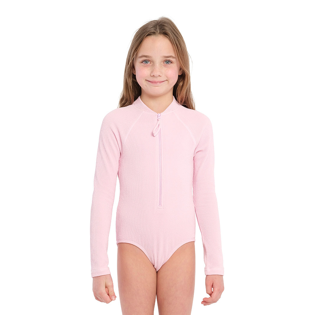 Cancer Council | Textured Sweet Lilac Paddle Suit - Front | Lilac | UPF50+ Protection