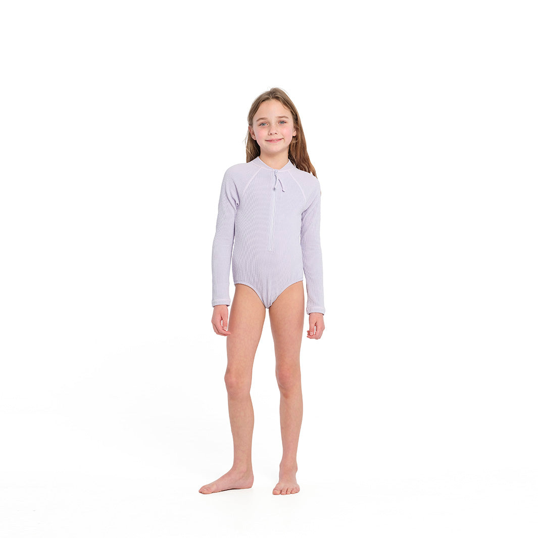 Cancer Council | Textured Purple Heather Paddle Suit - Full Front | Purple | UPF50+ Protection