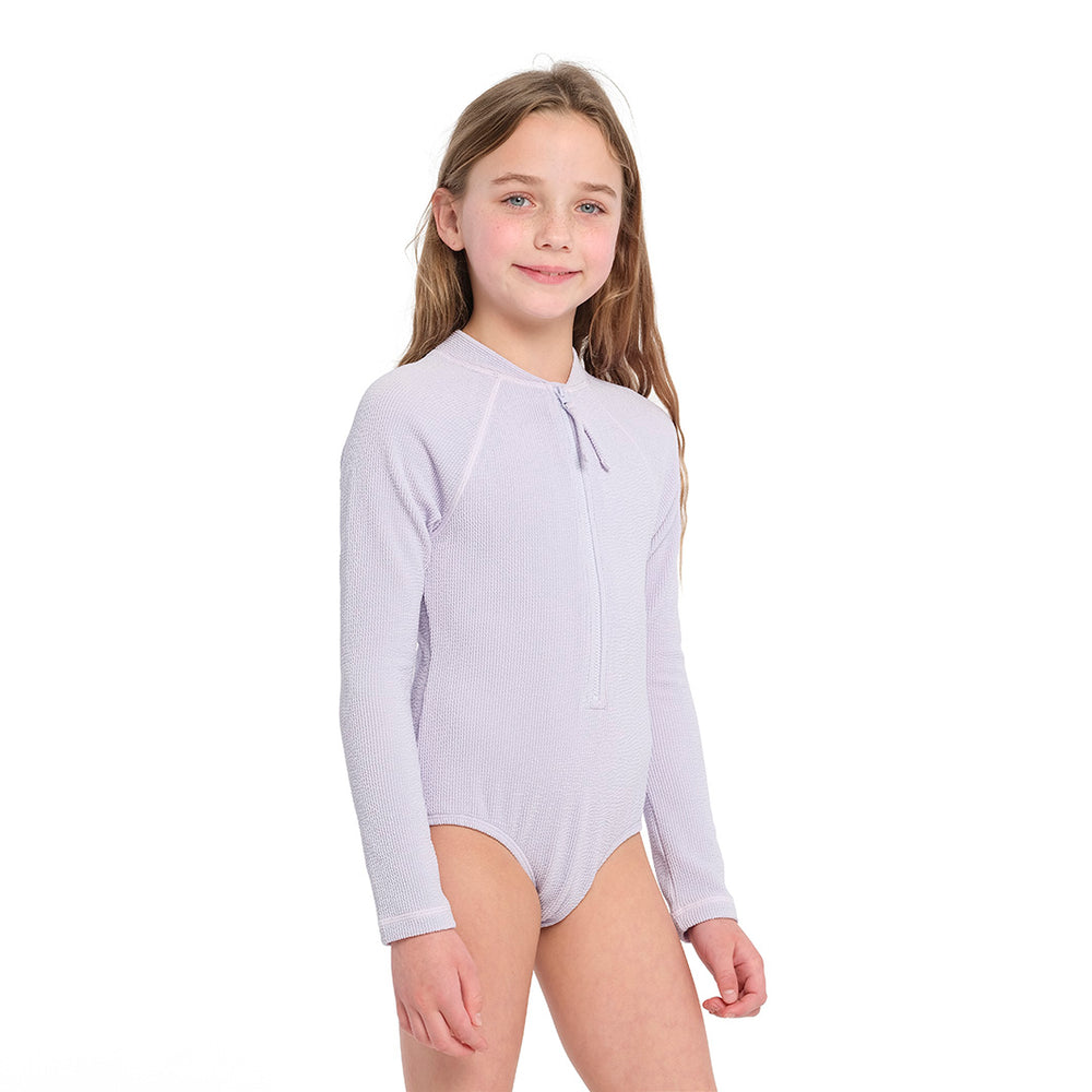 Cancer Council | Textured Purple Heather Paddle Suit - Angle | Purple | UPF50+ Protection