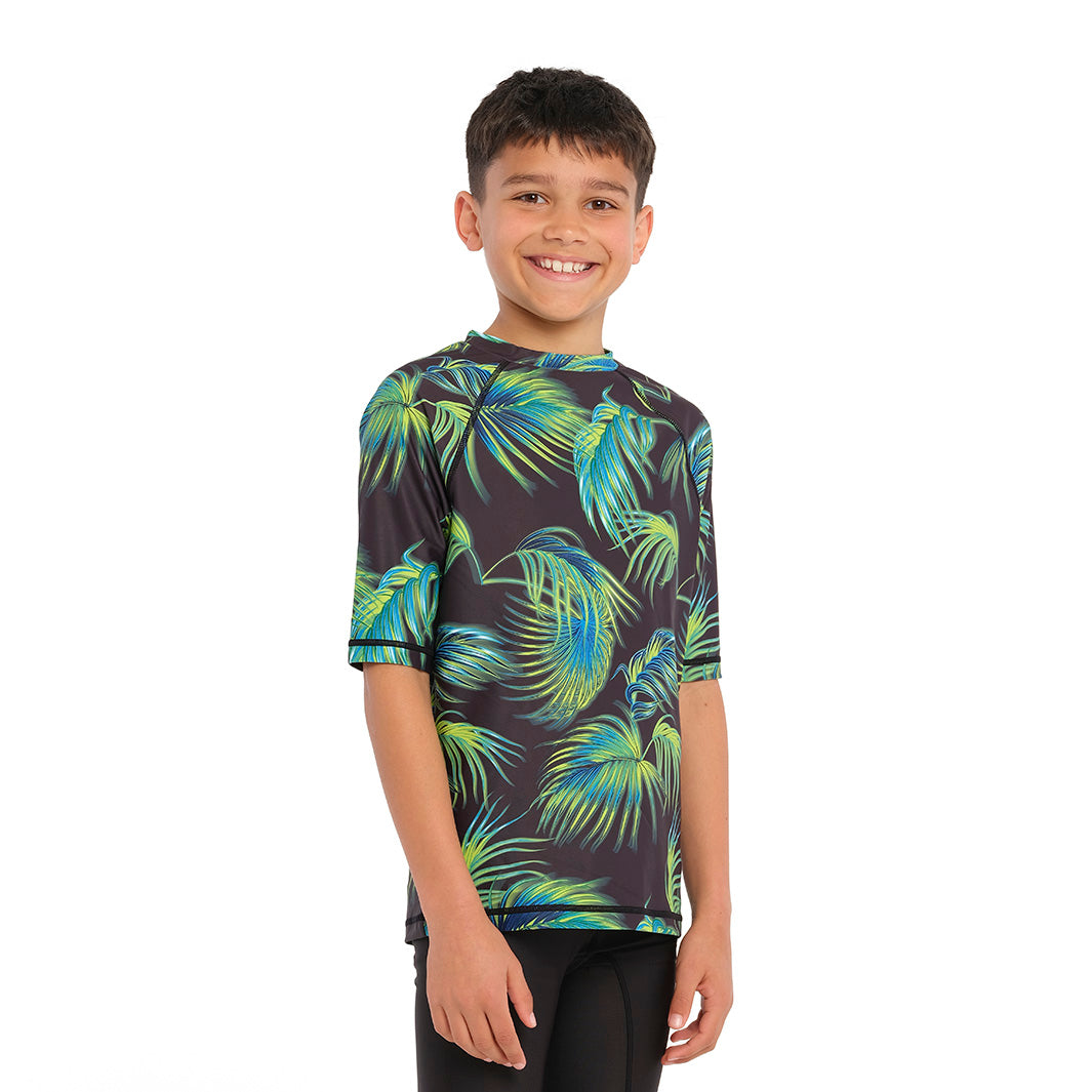 Cancer Council | Palm Breeze Short Sleeve Rashie - Angle 2 | Phantom | UPF50+ Protection