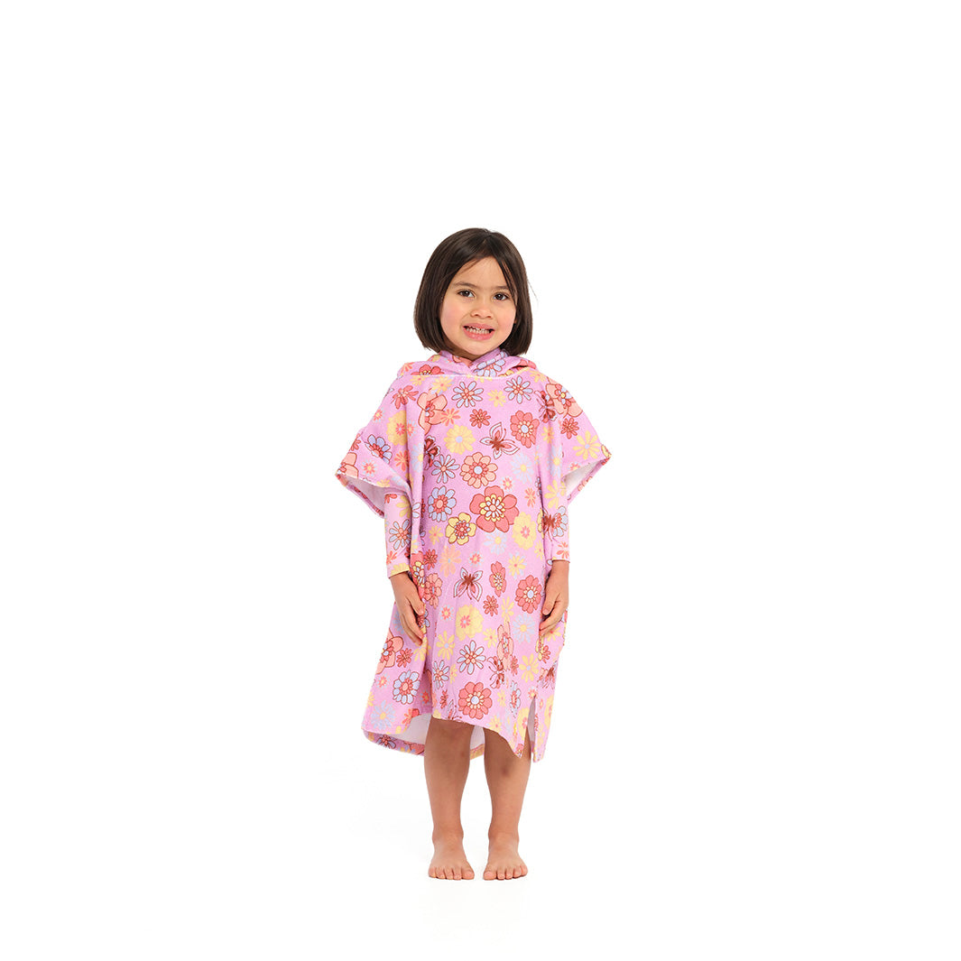 Cancer Council | Butterfly Garden Hooded Towel - Full Front 2 | Sweet Lilac | UPF50+ Protection