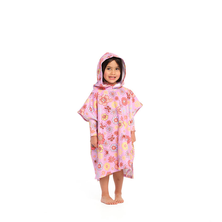 Cancer Council | Butterfly Garden Hooded Towel - Full Front Hood | Sweet Lilac | UPF50+ Protection