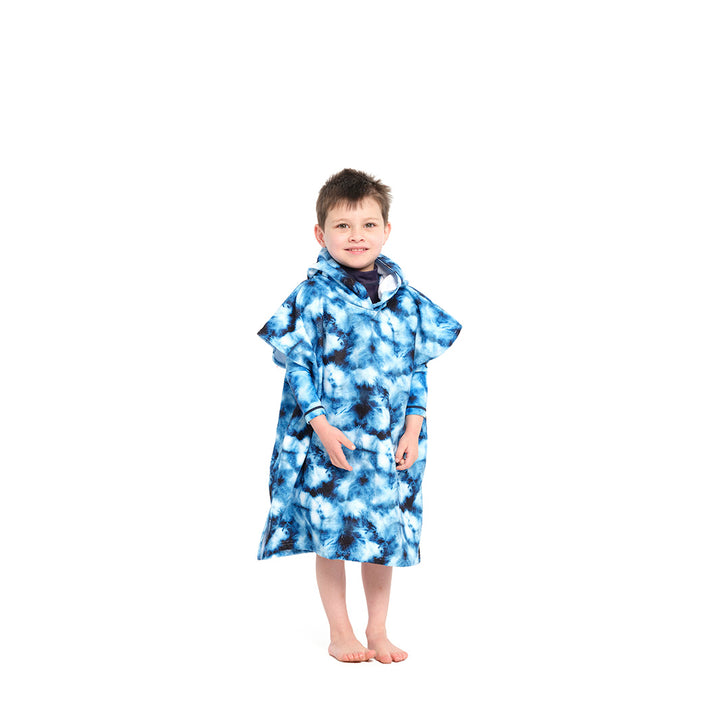 Cancer Council | Blue Tie Dye Hooded Towel - Front 2 | Blue | UPF50+ Protection
