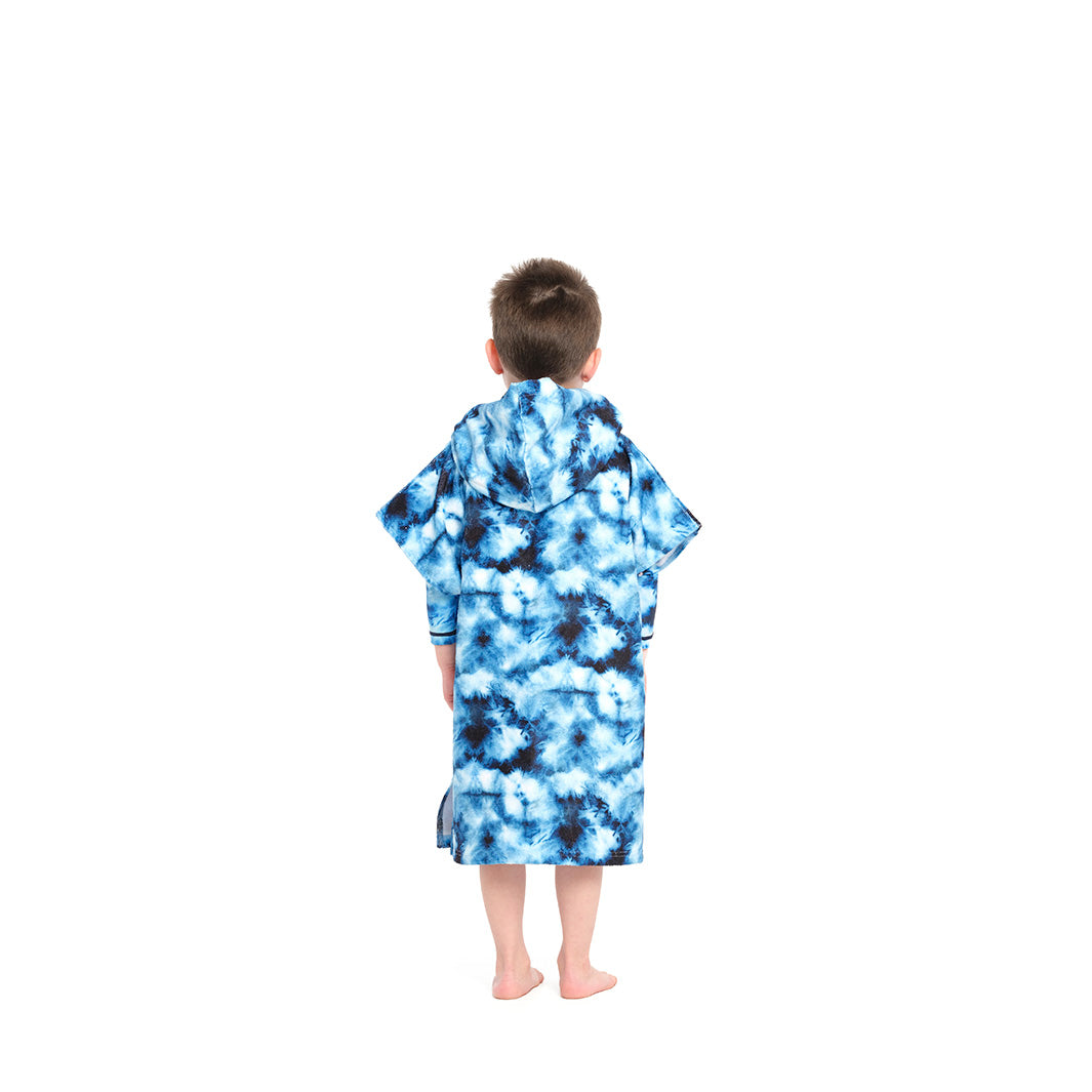 Cancer Council | Blue Tie Dye Hooded Towel - Back | Blue | UPF50+ Protection