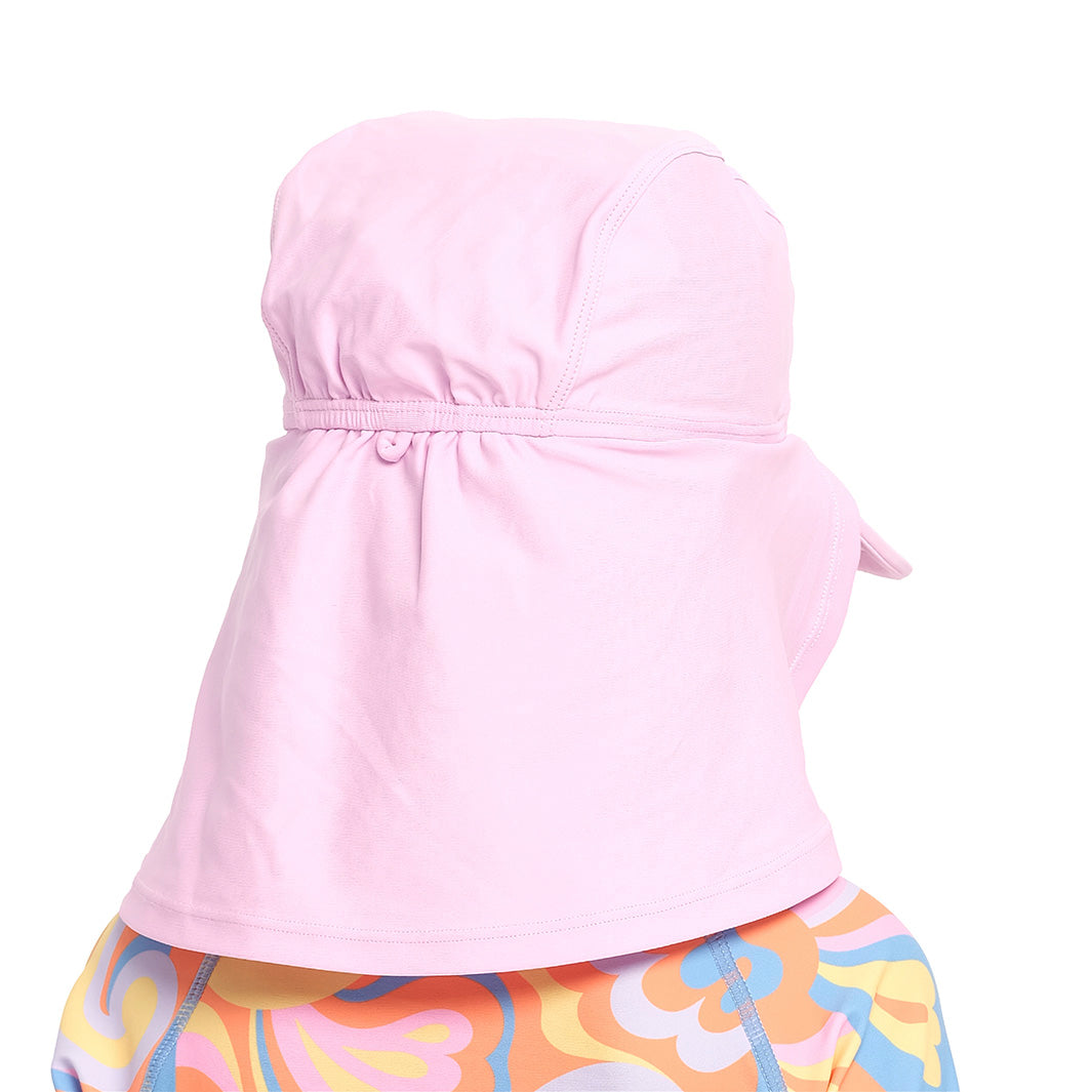 Cancer Council | Infant Legionnaire Swim Hat - Back | Sweet Lilac | UPF50+ Protection