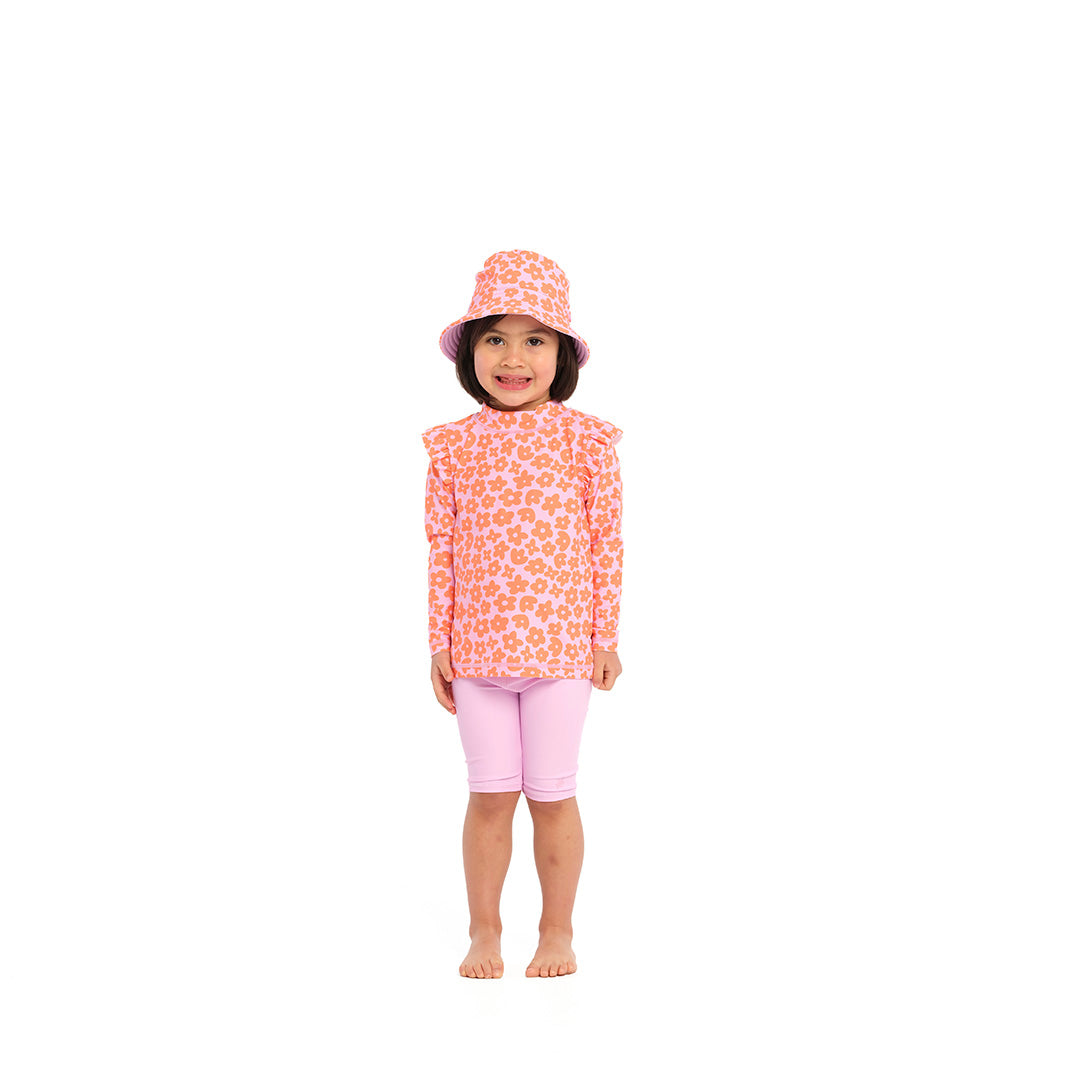 Cancer Council | Ditsy Daisy Bucket Swim Hat - Full Front | Sweet Lilac | UPF50+ Protection