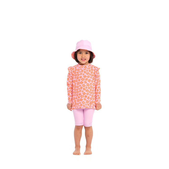 Cancer Council | Ditsy Daisy Bucket Swim Hat - Full Reverse Front | Sweet Lilac | UPF50+ Protection