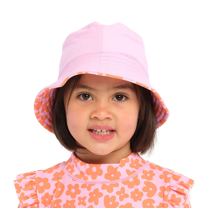 Cancer Council | Ditsy Daisy Bucket Swim Hat - Reverse Front | Sweet Lilac | UPF50+ Protection