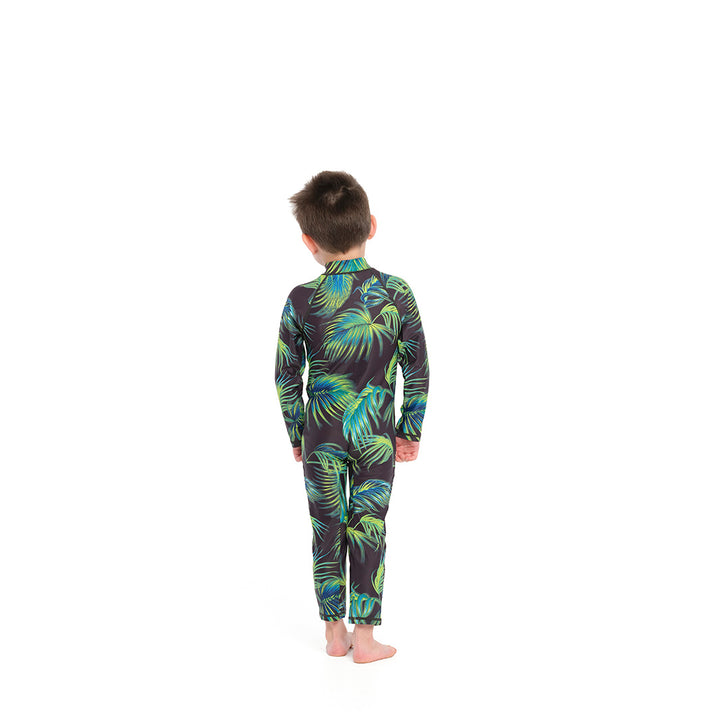 Cancer Council | Palm Breeze Swim Zip Suit - Back | Phantom | UPF50+ Protection