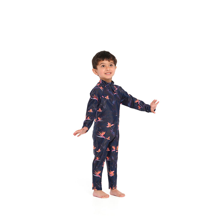 Infant Tropical LS Swim Zip Suit