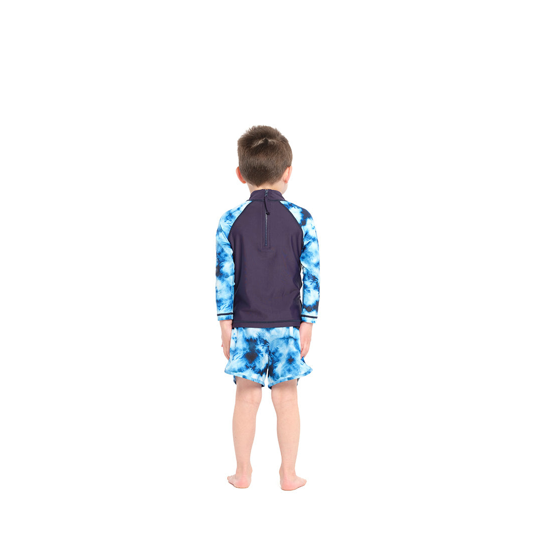 Cancer Council | Blue Tie Dye Boardshorts - Back | Blue | UPF50+ Protection