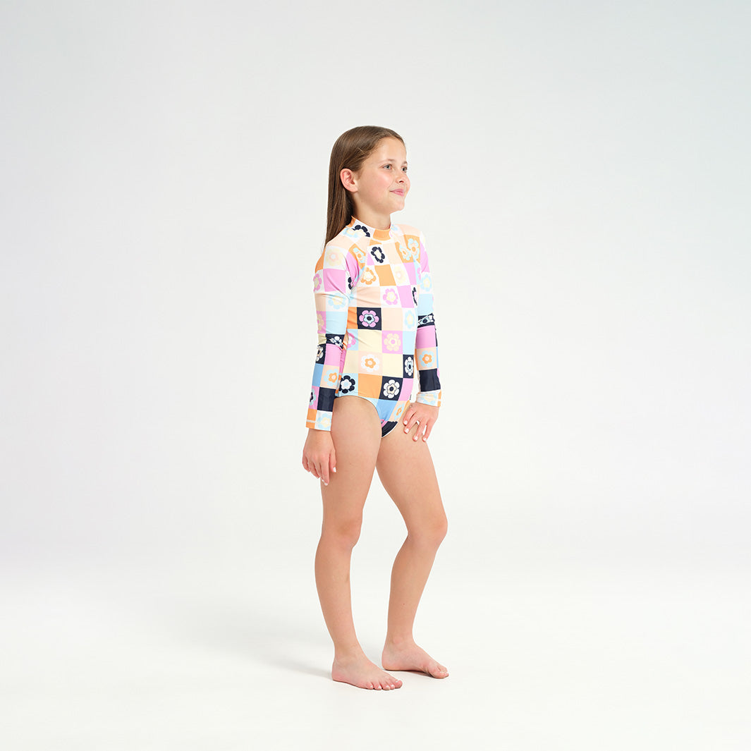 Cancer Council | 
Kids Patch LS Paddle Suits - Side |  UPF50+ Protection