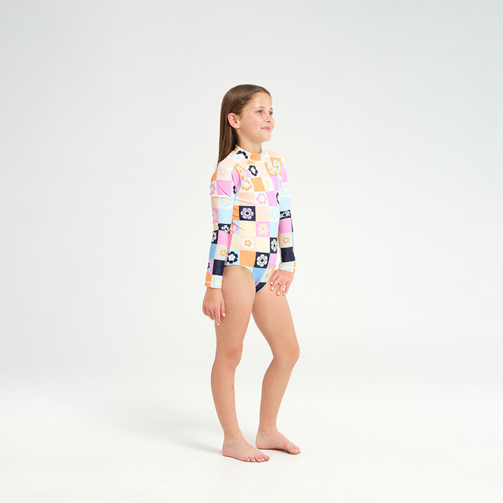 Cancer Council | 
Kids Patch LS Paddle Suits - Side |  UPF50+ Protection