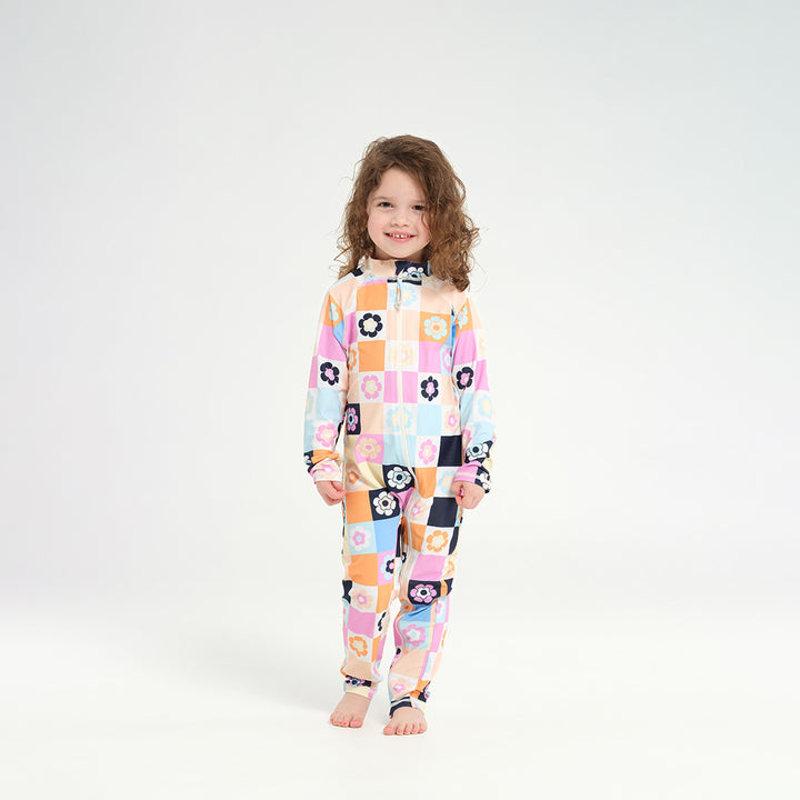 Cancer Council | Infant Patch LS Swim Zip Suit - Smiling |  UPF50+ Protection