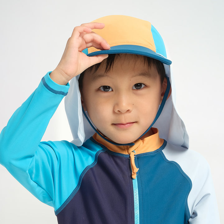 Cancer Council | Infant Blocked Legionnaire Swim Hat - Lifestyle | Multi-Colour | UPF50+ Protection