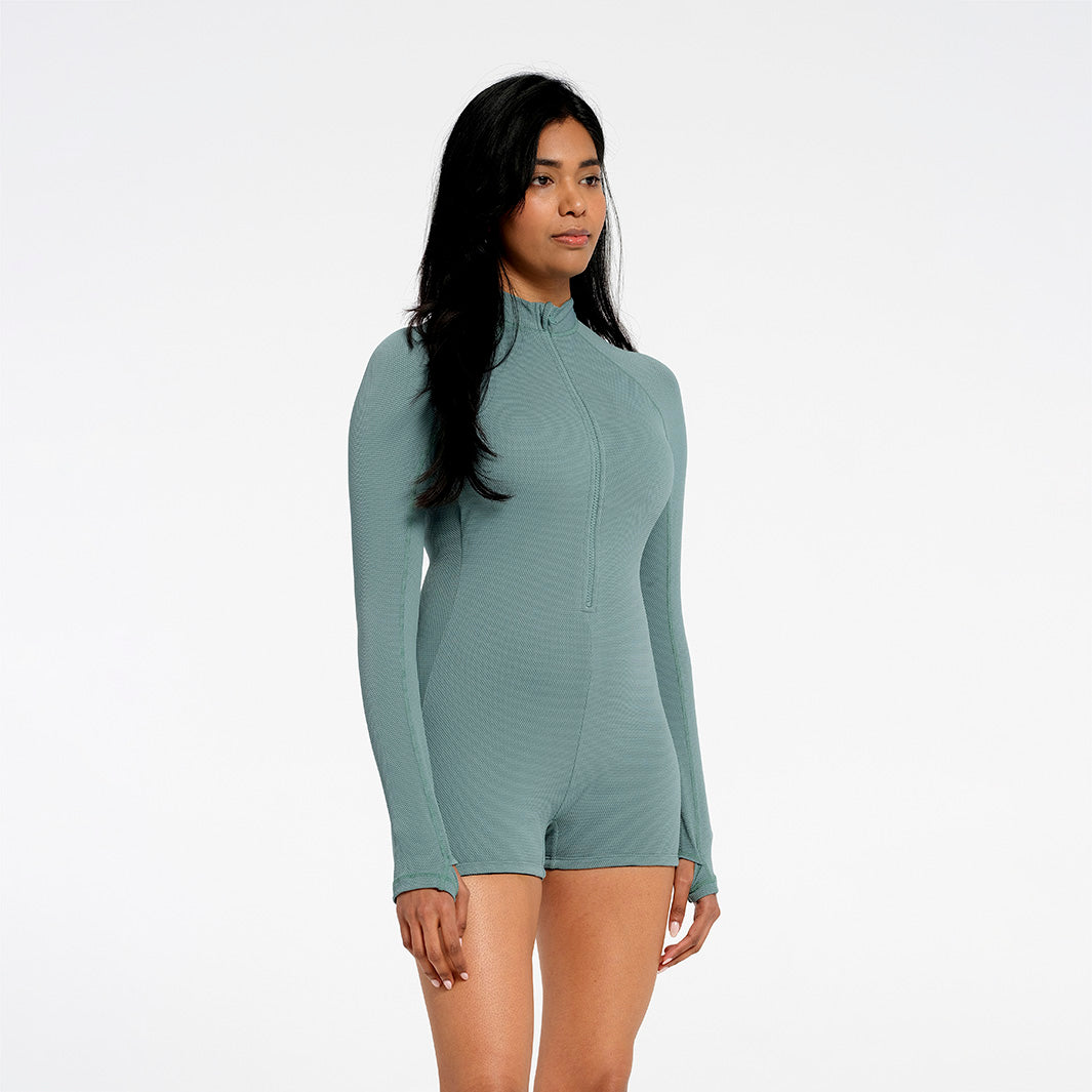 Cancer Council | Womens Sea Mist Boyleg One Piece | 3/4 | UPF50+ Protection