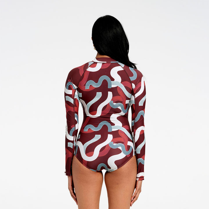Cancer Council | Womens Waves Paddle Suit | Back | UPF50+ Protection