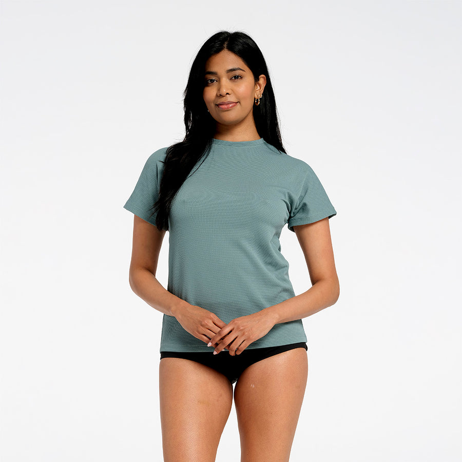 Cancer Council | Womens Sea Mist Oversized Swim T-Shirt | Front | UPF50+ Protection