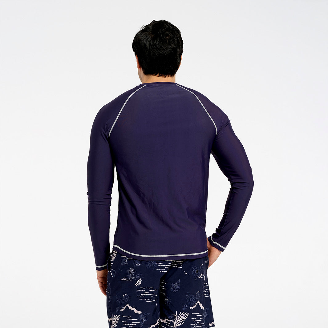 Cancer Council | Mens Block LS Rashie | Back | UPF50+ Protection