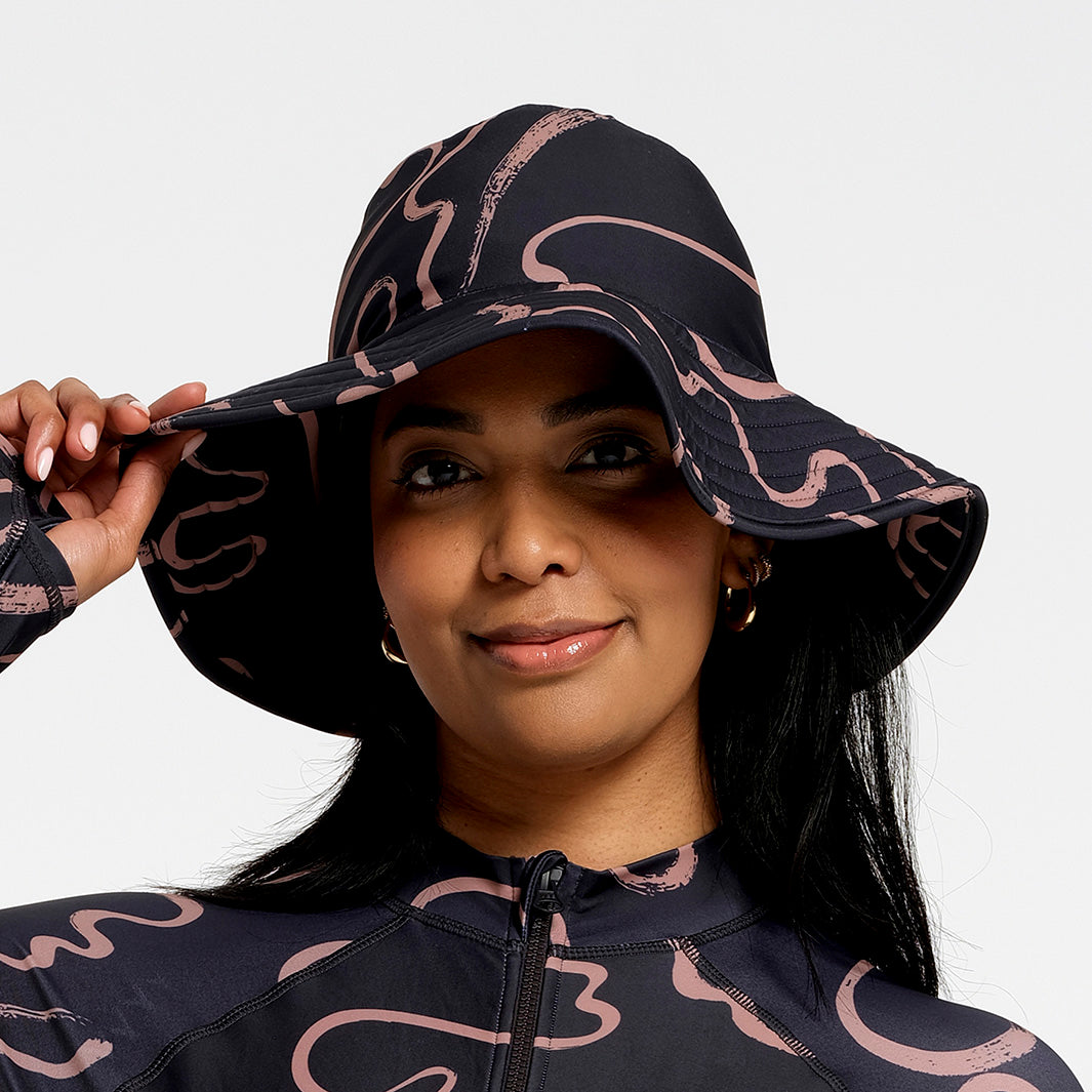Cancer Council | Womens Swirl Swim Hat | Crop | UPF50+ Protection