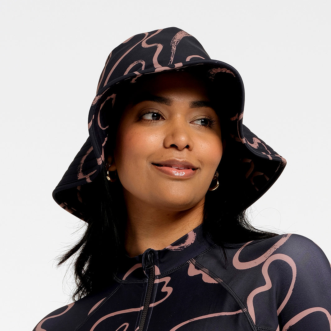 Cancer Council | Womens Swirl Swim Hat | Angle Crop | UPF50+ Protection