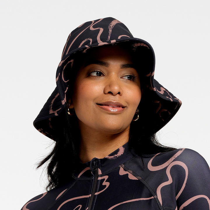 Cancer Council | Womens Swirl Swim Hat | Angle Crop | UPF50+ Protection