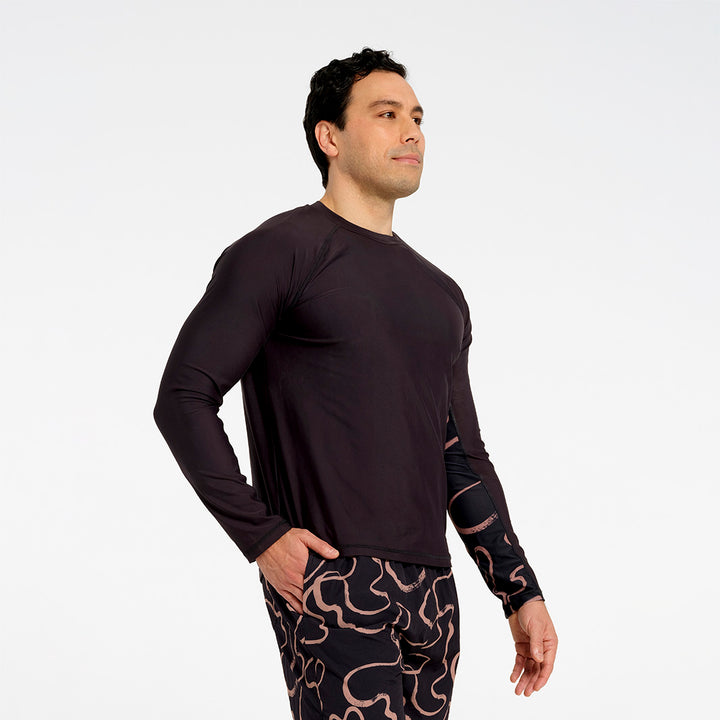 Cancer Council | Mens Swirl LS Rashie | Angle | UPF50+ Protection