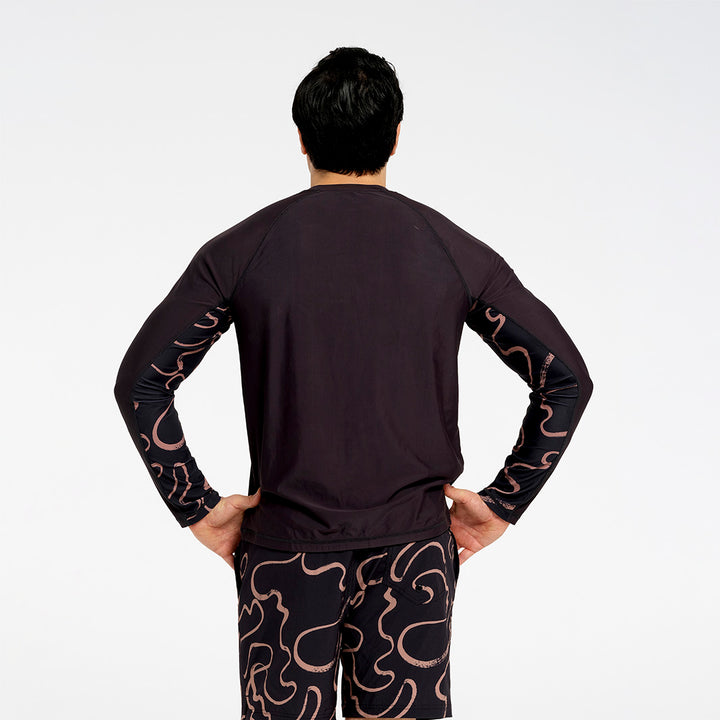 Cancer Council | Mens Swirl LS Rashie | Back | UPF50+ Protection