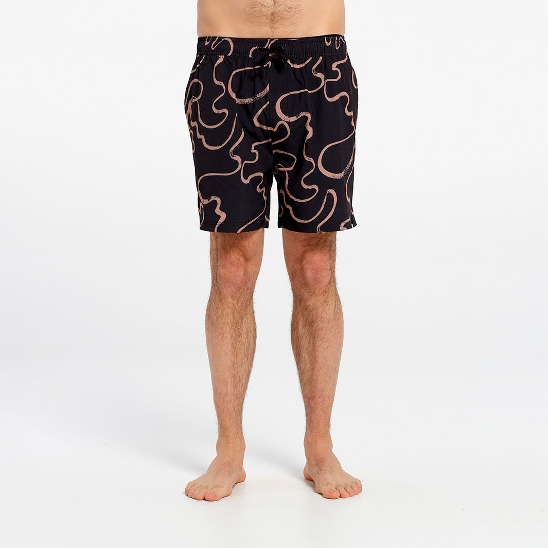 Cancer Council | Mens Swirl Boardshorts | Front | UPF50+ Protection