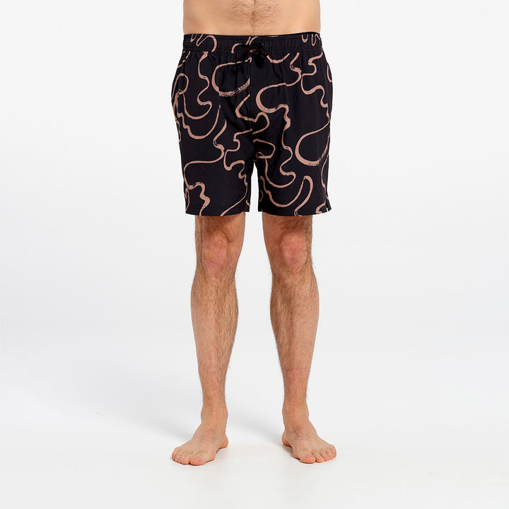 Cancer Council | Mens Swirl Boardshorts | Front | UPF50+ Protection