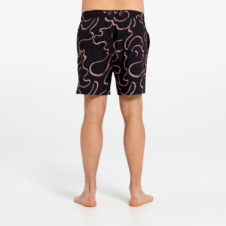 Cancer Council | Mens Swirl Boardshorts | Back | UPF50+ Protection