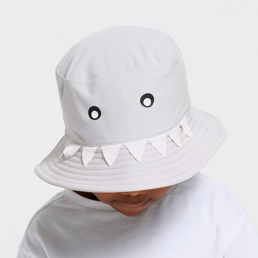 Cancer Council | Toddler Shark Bucket Hat | Down | UPF50+ Protection