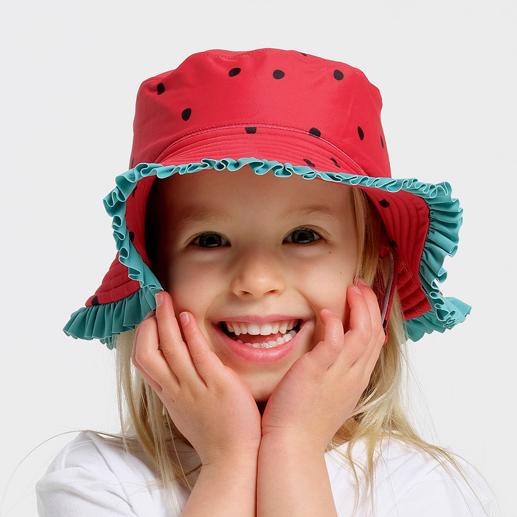 Cancer Council | Toddler Watermelon Bucket Hat | Face| UPF50+ Protection