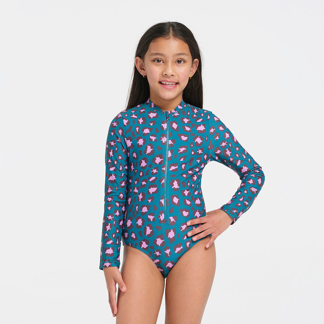 Cancer Council | Kids Leopard Paddle Suit | Front | UPF50+ Protection
