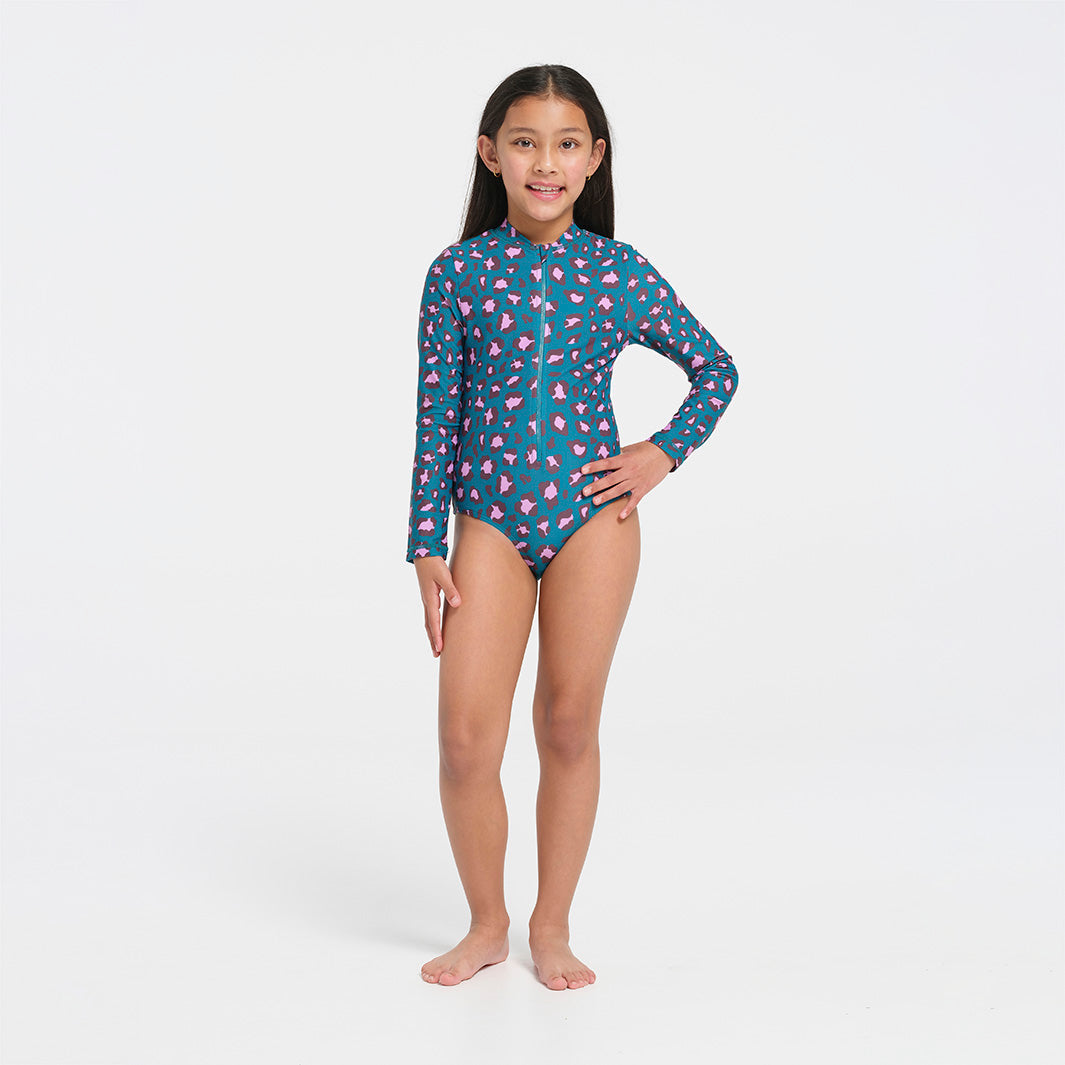 Cancer Council | Kids Leopard Paddle Suit | Full Body| UPF50+ Protection