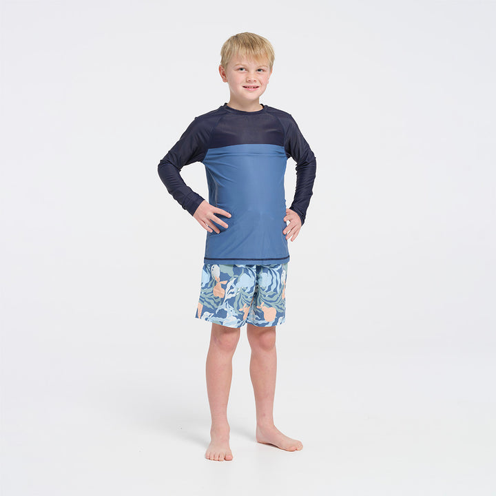 Cancer Council | Kids Deep Blue Long Sleeve Rashie | Full | UPF50+ Protection