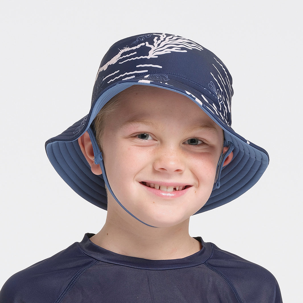 Cancer Council | Kids Coastal Reversible Bucket Hat | Swim | UPF50+ Protection