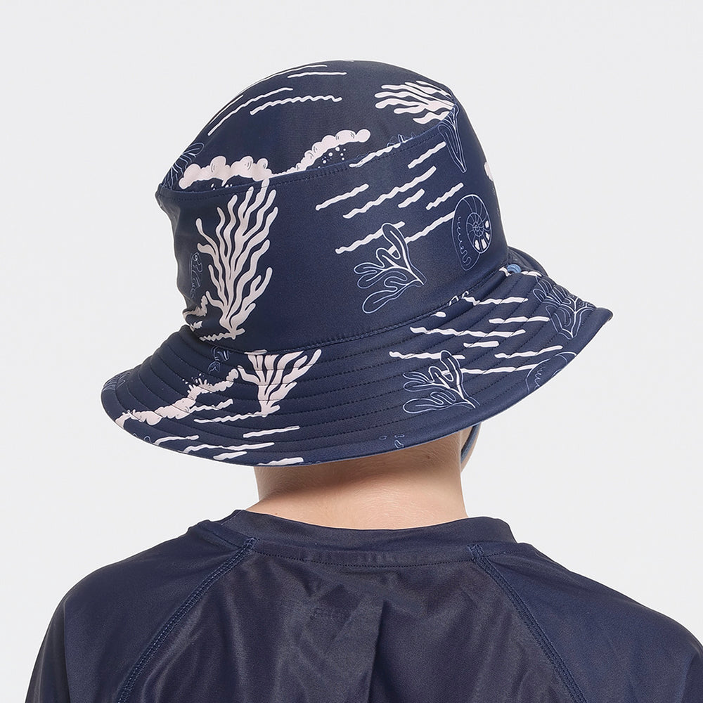 Cancer Council | Kids Coastal Reversible Bucket Hat | Back | UPF50+ Protection