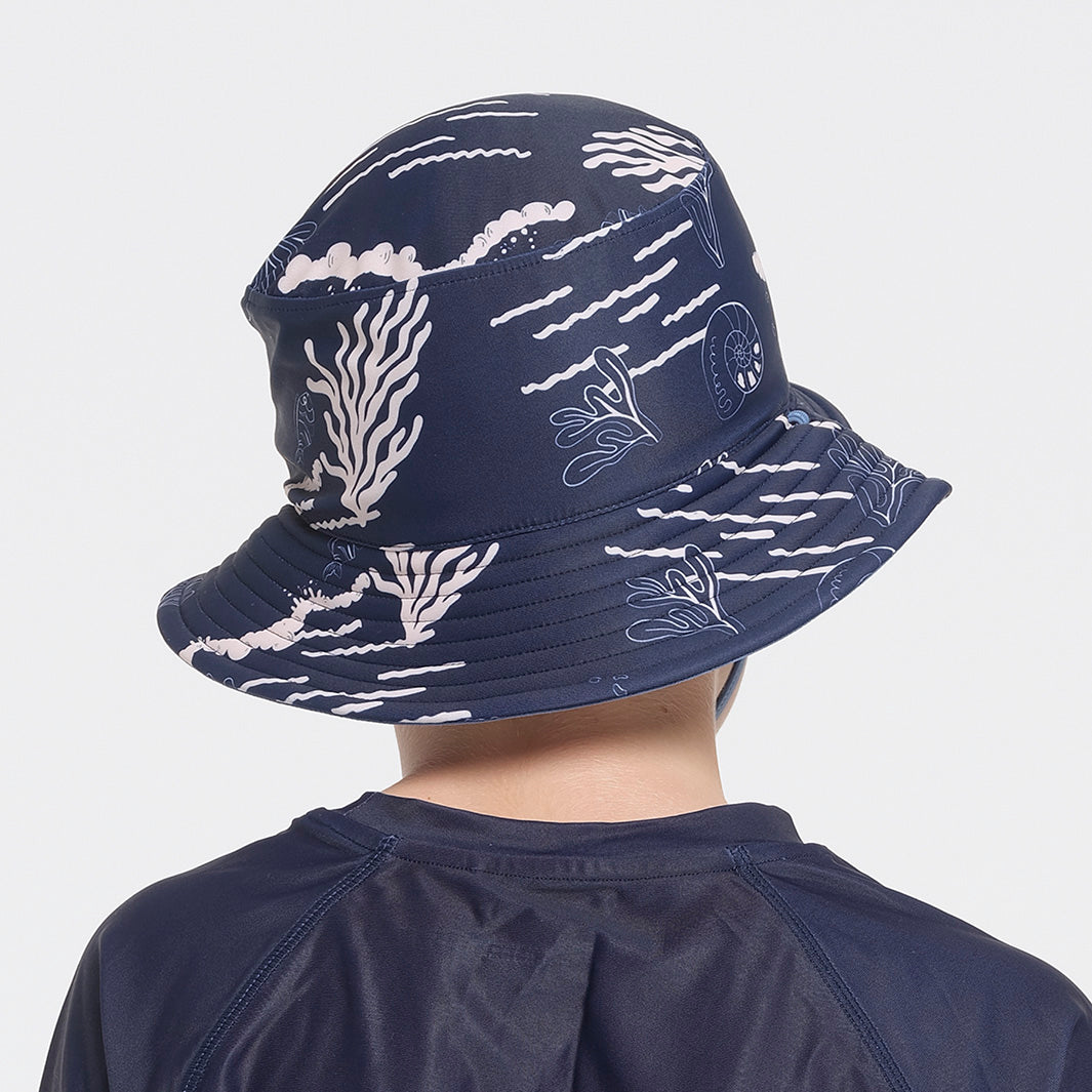 Cancer Council | Kids Coastal Reversible Bucket Hat | Back | UPF50+ Protection