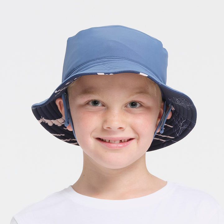 Cancer Council | Kids Coastal Reversible Bucket Hat | Reversed | UPF50+ Protection