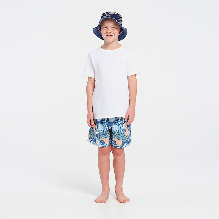 Kids Coastal Reversible Bucket Swim Hat