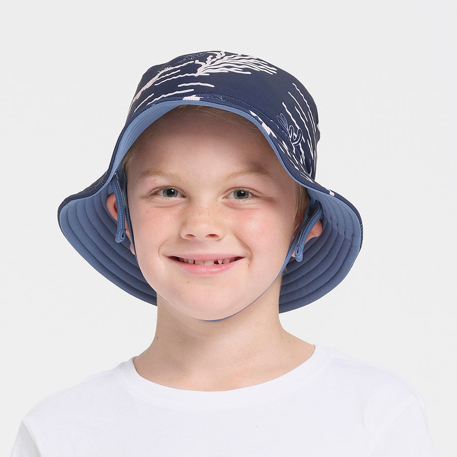 Cancer Council | Kids Coastal Reversible Bucket Hat | Front | UPF50+ Protection