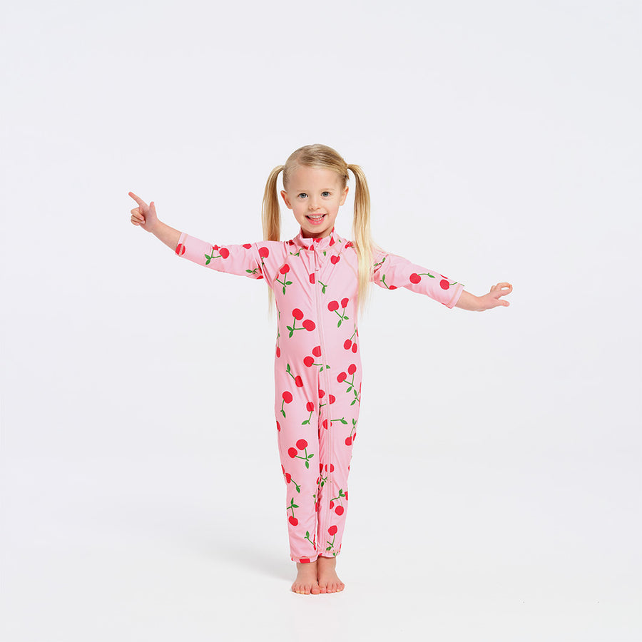 Cancer Council | Cherry Swim Zip Suit | Front | UPF50+ Protection