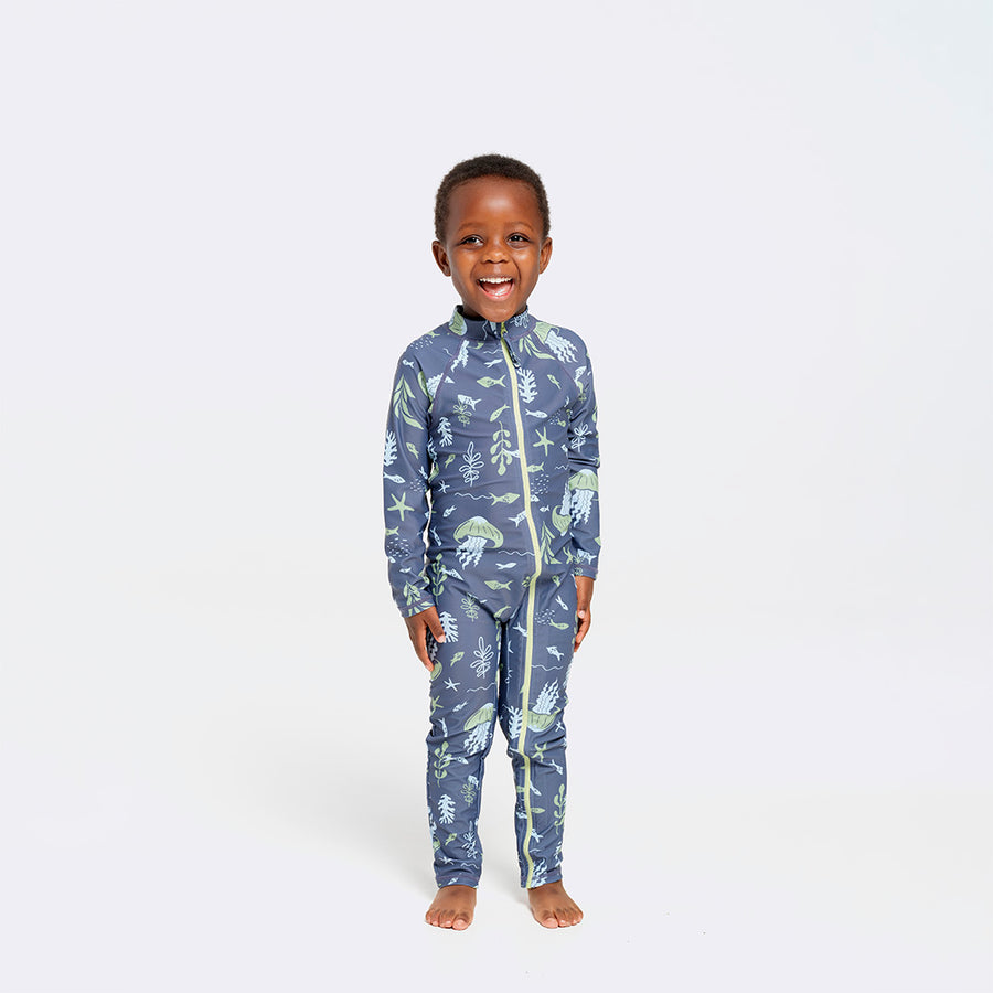 Cancer Council | Deep Sea Swim Zip Suit | Front | UPF50+ Protection
