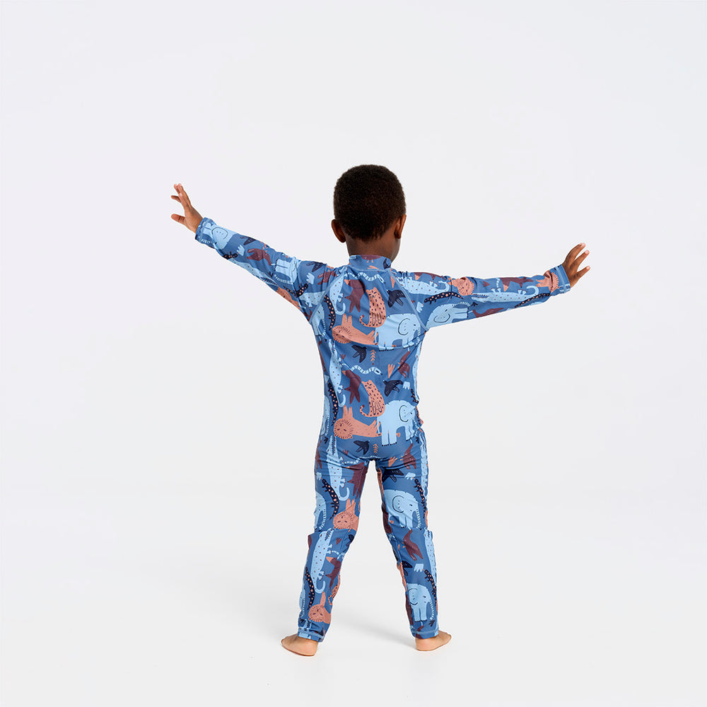 Cancer Council | Safari Swim Zip Suit | Back | UPF50+ Protection