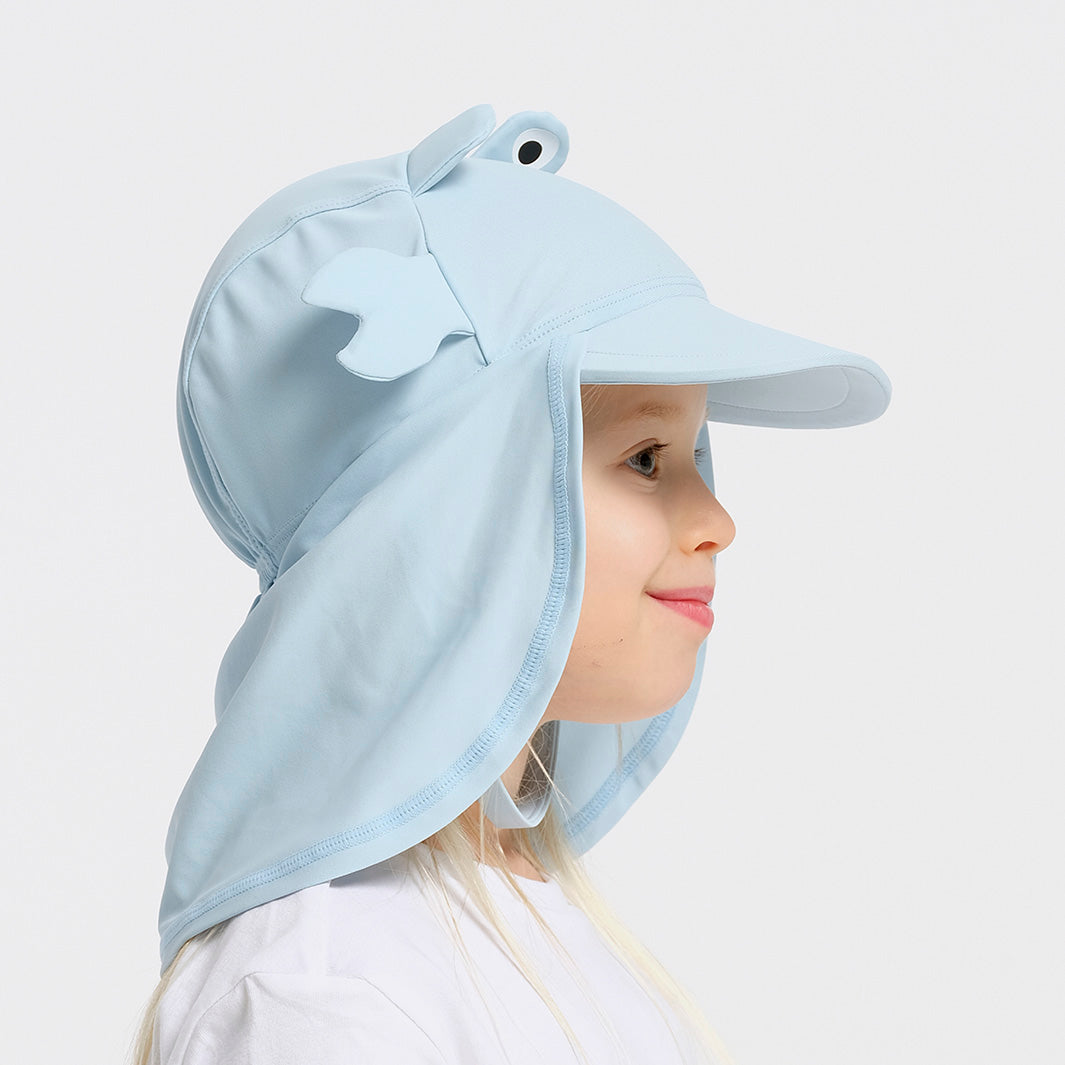 Cancer Council | Toddler Crab Legionnaire Hat | Side Girl | UPF50+ Protection