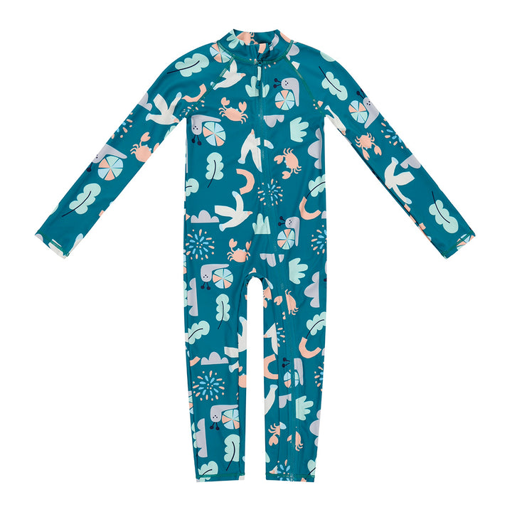 Cancer Council | Gull Swim Zip Suit | Flat Lay | UPF50+ Protection
