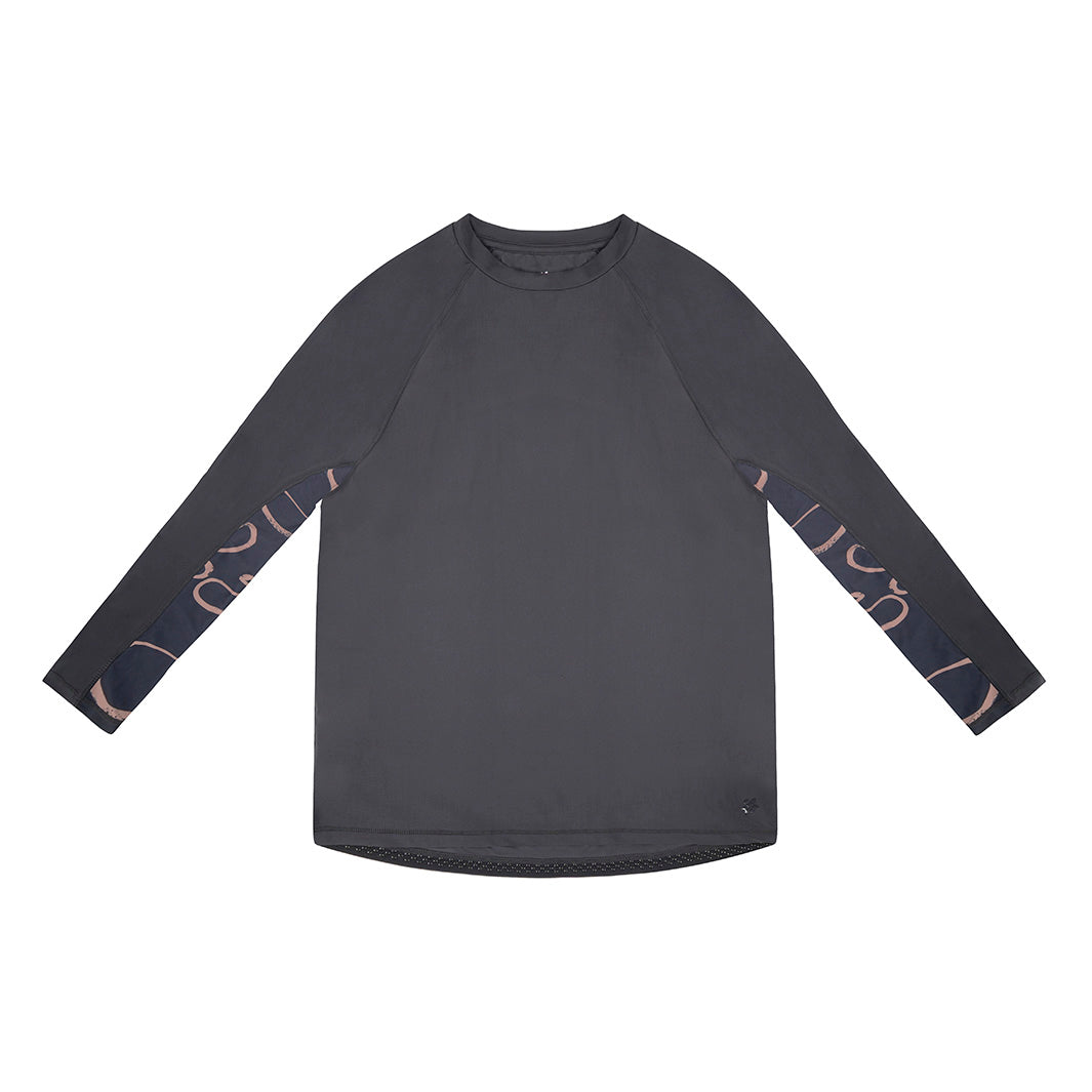 Cancer Council | Mens Swirl LS Rashie | Flat | UPF50+ Protection